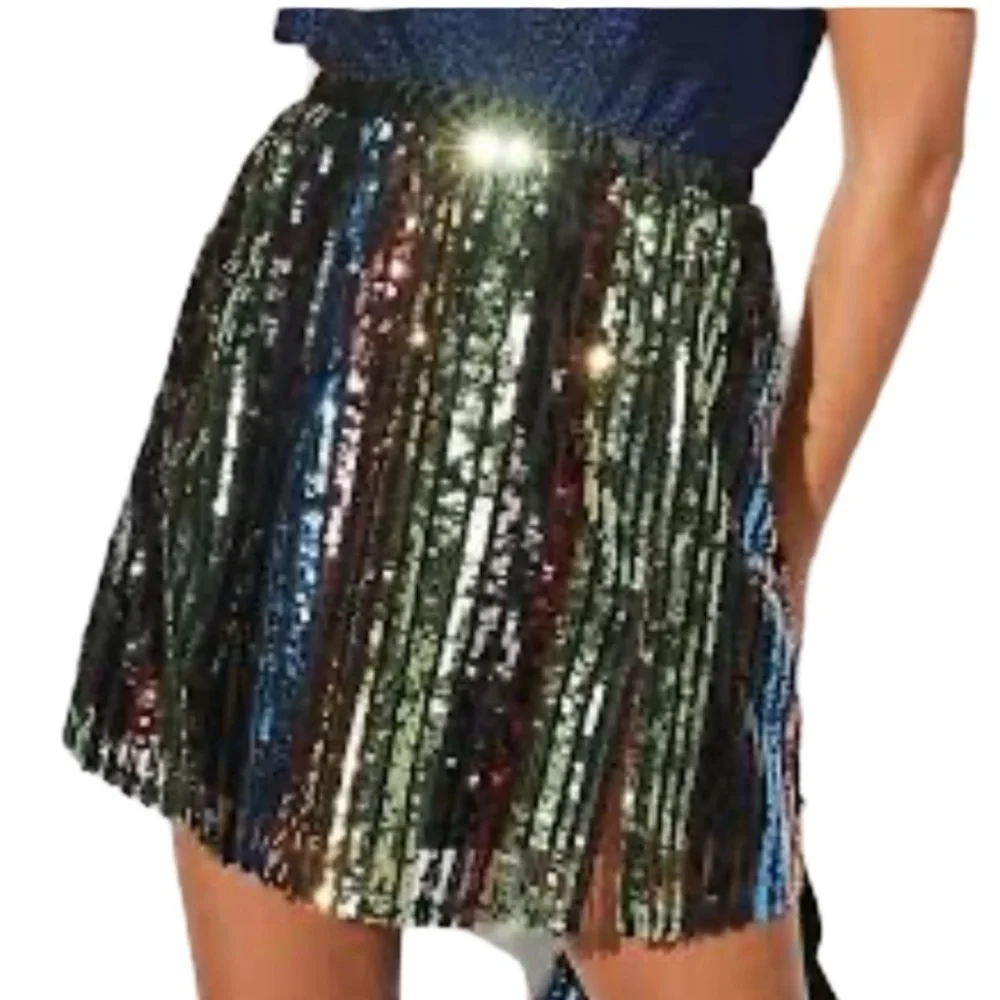 Vylette SPARKLE SEQUIN SKIRT Multicolor Women’s Juniors SIZE Large. - Picture 13 of 15